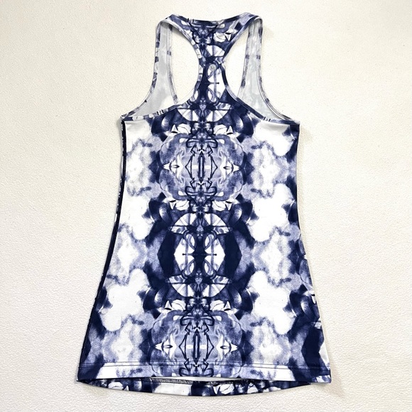 Lululemon Women Cool Racerback CRB Ink Blot White Deep Indigo Navy Tank Top 4/6 - Picture 6 of 8